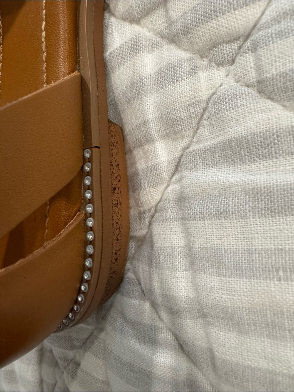 Franco Sarto Giola Tan Crisscross Ankle-Strap Sandals - Picture 4 of 6